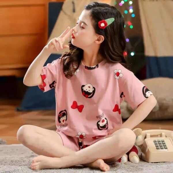 RKEVENT FASHION HUB Girls Sets Children's Pajamas Girls PyjamasTeens Pajamas Teenager Sleepwear Strawberry Printed Nylon Homewear