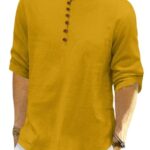 ROYALSCOUT Men's Cotton Polyester Blend Full Sleeve Short Kurta Perfect for Office Gatherings, Festive Dressing, or Traditional Looks