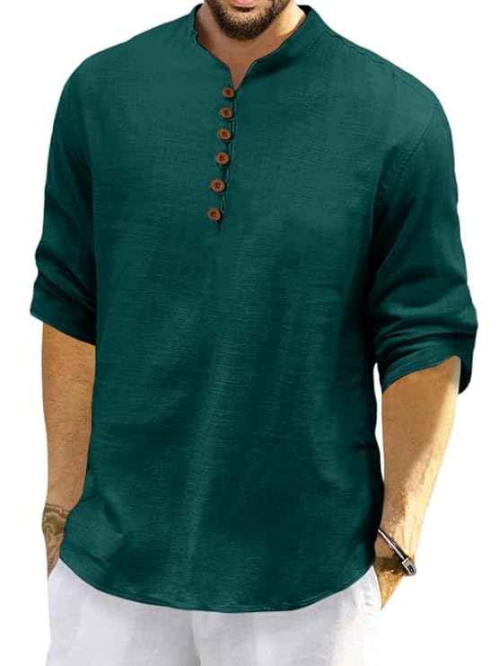 ROYALSCOUT Men's Cotton Polyester Blend Full Sleeve Short Kurta Perfect for Office Gatherings, Festive Dressing, or Traditional Looks
