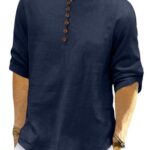 ROYALSCOUT Men's Cotton Polyester Blend Full Sleeve Short Kurta Perfect for Office Gatherings, Festive Dressing, or Traditional Looks