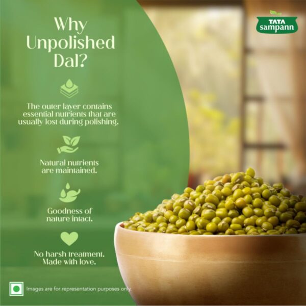 Sampann Unpolished Green Moong Dal (Whole), 500g