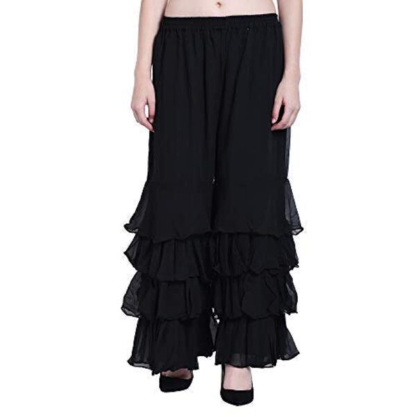Shararat Women's Plain Gherkalis Palazzo (Free Size - 28 to 42 Inch)|| Featured in Shark Tank India ||