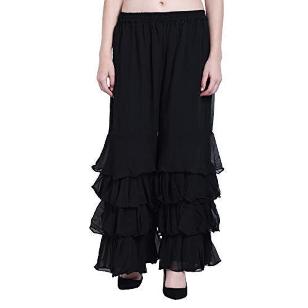 Shararat Women's Plain Gherkalis Palazzo (Free Size - 28 to 42 Inch)|| Featured in Shark Tank India ||