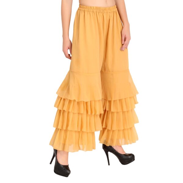 Shararat Women's Plain Gherkalis Palazzo (Free Size - 28 to 42 Inch)|| Featured in Shark Tank India ||