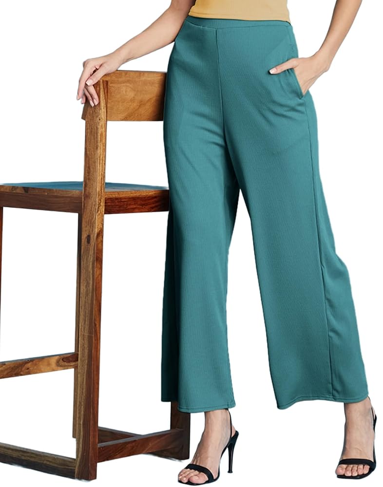SIRIL Women's Lycra Regular Fit Trouser Pant for Office School Formal Casual Daily Use