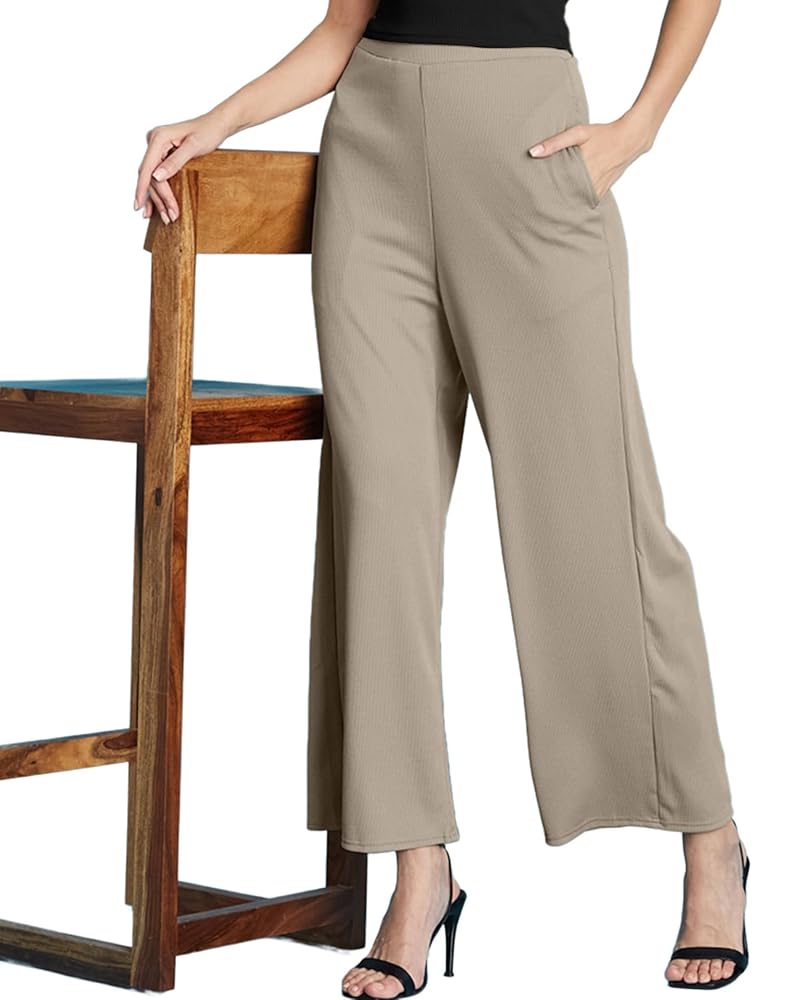 SIRIL Women's Lycra Regular Fit Trouser Pant for Office School Formal Casual Daily Use