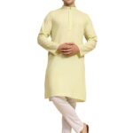 SKAVIJ Men's Casual Kurta Pajama Set Regular Fit Traditional Dress Yoga Outfit
