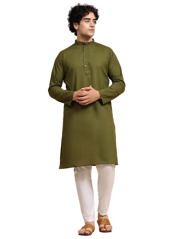 SKAVIJ Men's Casual Kurta Pajama Set Regular Fit Traditional Dress Yoga Outfit