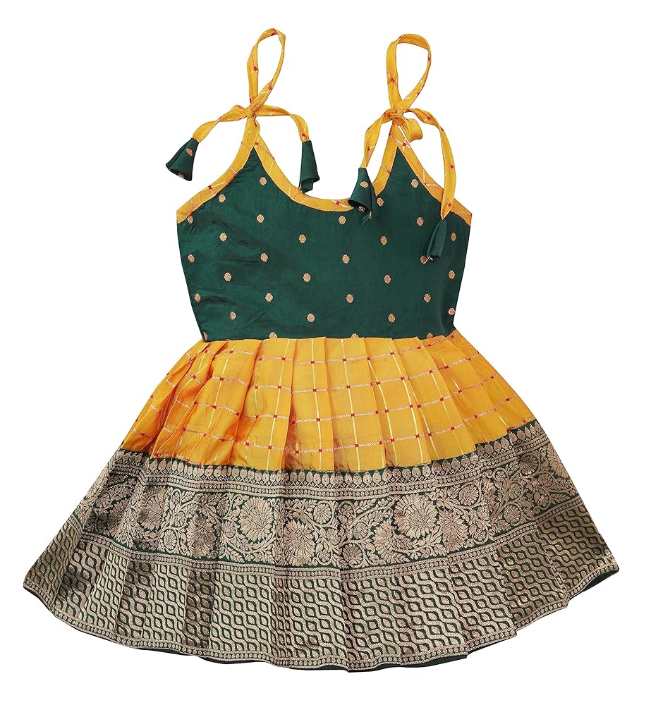 Suzvan South Indian Traditional Pattu Pavadai Tapeta Silk Lehenga Choli