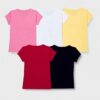 T2F Girls Cotton Printed Regular Fit T-Shirt (Pack of 5)