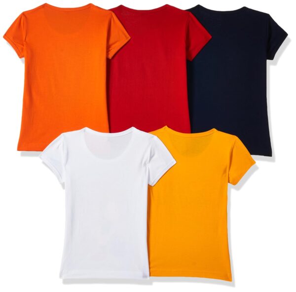 T2F Girls Cotton Printed Regular Fit T-Shirt (Pack of 5)