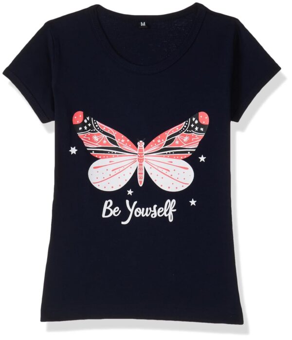 T2F Girls Cotton Printed Regular Fit T-Shirt (Pack of 5)