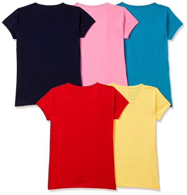 T2F Girls Cotton Printed Regular Fit T-Shirt (Pack of 5)