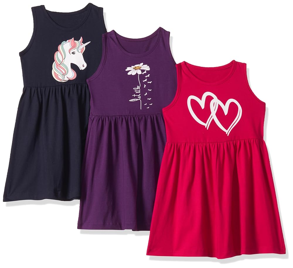 T2F Girls Knee-Length Casual Dress(Pack of 3)