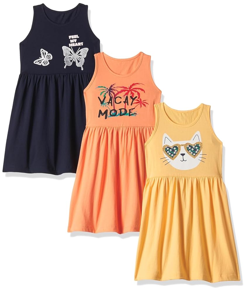T2F Girls Knee-Length Casual Dress(Pack of 3)