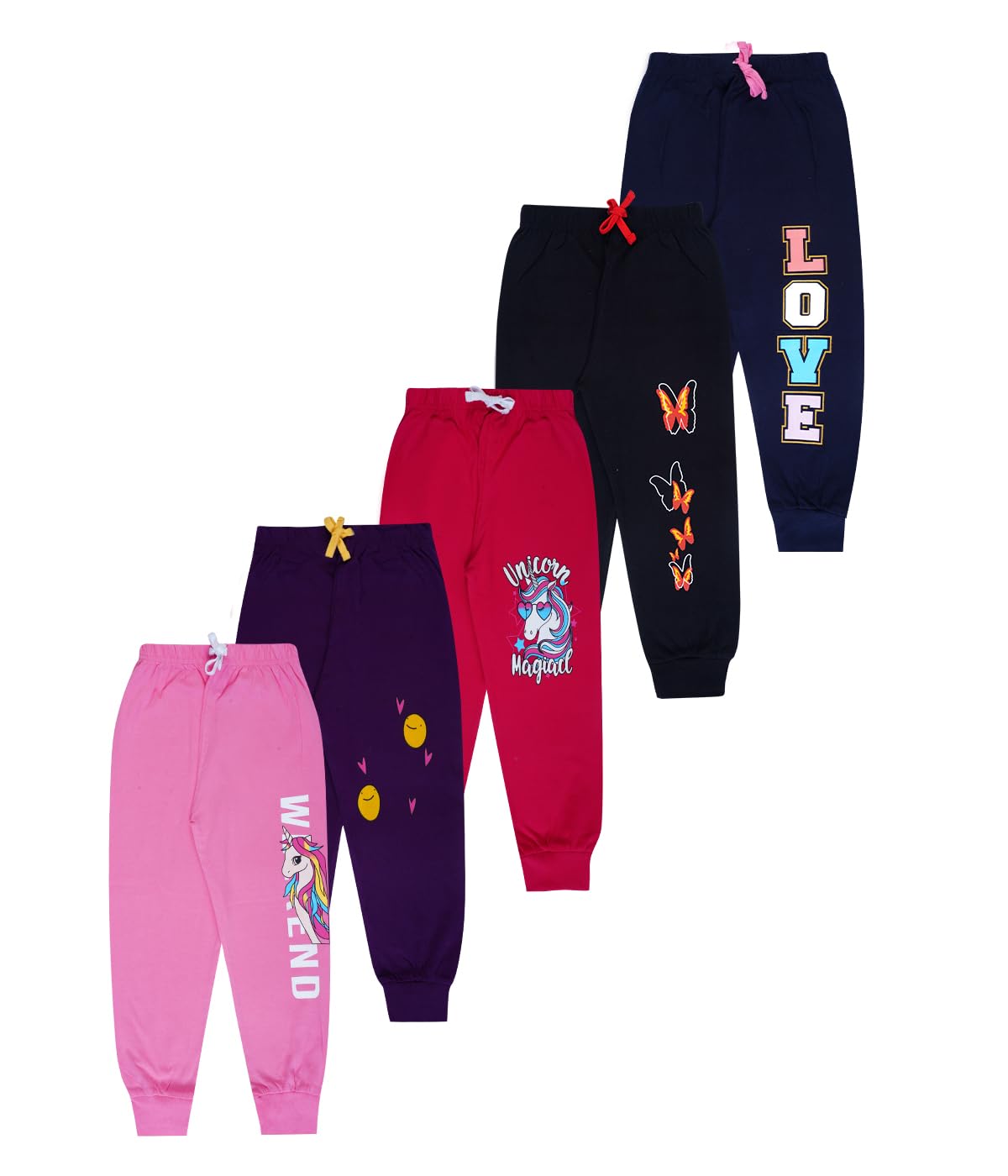 T2F Girl's Regular Fit Mid Rise Track Pant
