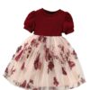 TAGAS Girls Embroidery Pattern Cap Sleeve Dress | Girls Dress | Party Dress for Girls | Fancy Dress Black||Dress||Frock||(KD)