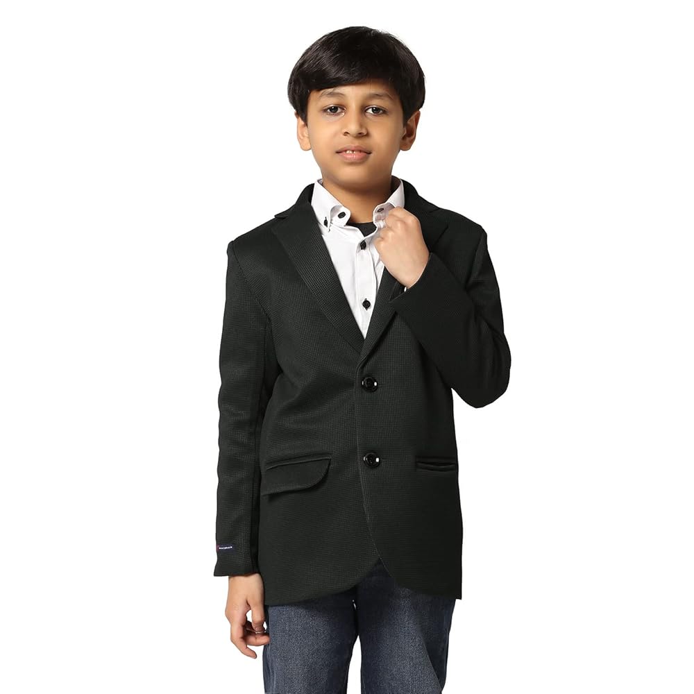 TAHVO Blazer for Boys | Lycra Blend Regular Fit with Notched Lapel and Side Vents