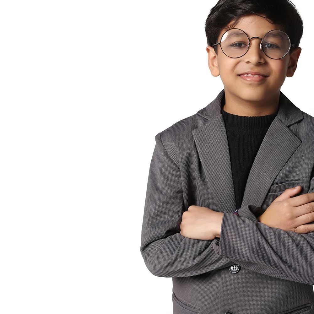 TAHVO Blazer for Boys | Lycra Blend Regular Fit with Notched Lapel and Side Vents