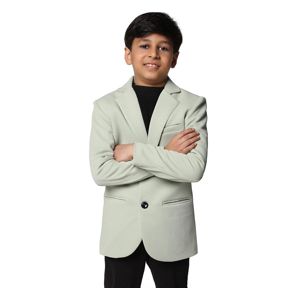 TAHVO Blazer for Boys | Lycra Blend Regular Fit with Notched Lapel and Side Vents