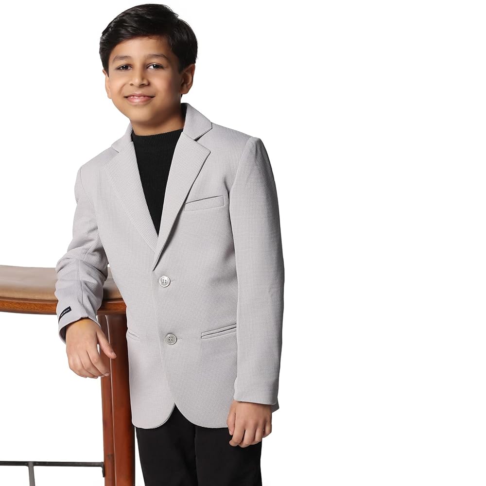 TAHVO Blazer for Boys | Lycra Blend Regular Fit with Notched Lapel and Side Vents