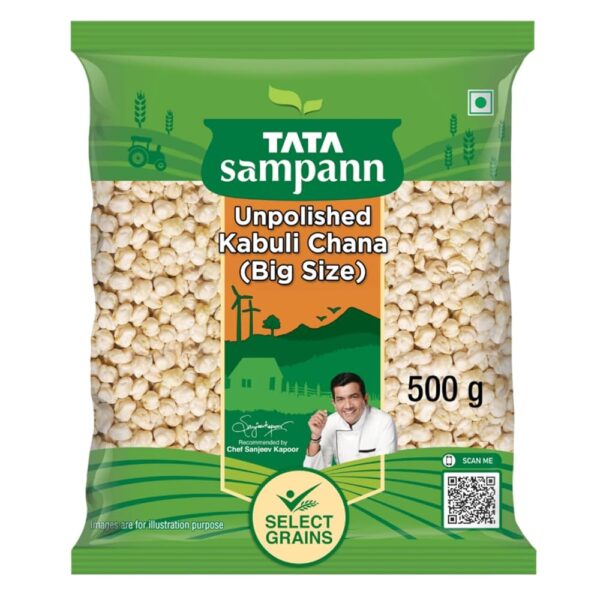 Tata Sampann Unpolished Kabuli Chana (Big Size), 500g