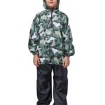 THE CLOWNFISH Kid's Waterproof Double Coating Reversible Standard Length Raincoat With Hood & Reflector Logo At Back, Top & Bottom Printed Plastic Pouch