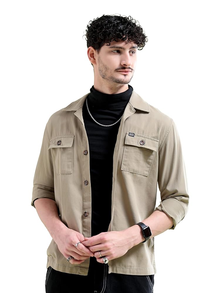 The Indian Garage Co Men's Cotton Slim Fit Shirt