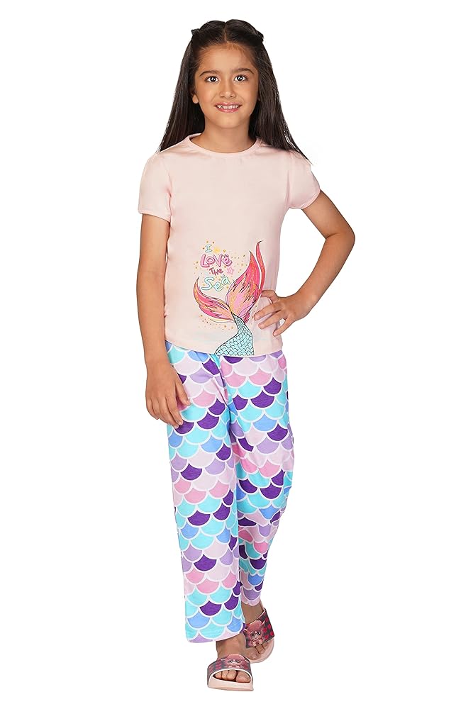 TotzTouch Baby Girl's Cotton Printed Pyjama Set Pack of 1