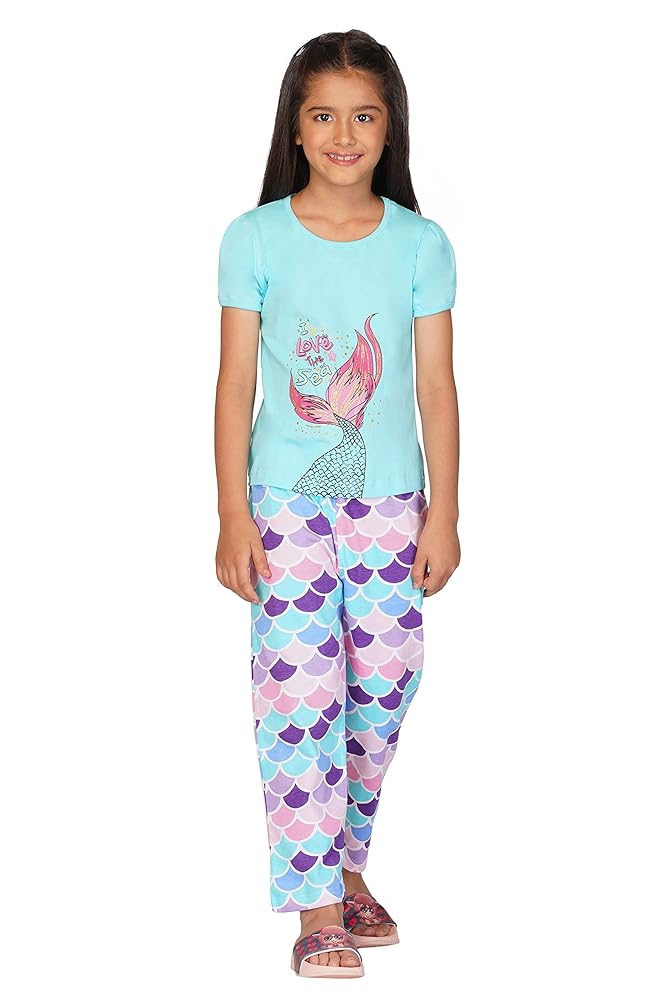 TotzTouch Baby Girl's Cotton Printed Pyjama Set Pack of 1
