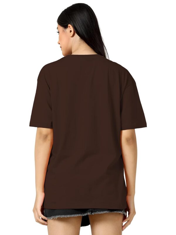TQH Women's Casual Printed Round Neck, Oversized Longline Drop Shoulder Boho Style T-Shirt