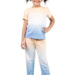 Tweeny Mini Kids Girls Pure Cotton Tie Dye Sleepwear | Night Suit | Night Wear | Half Sleeves Top & Pyjama Set Summer Wear