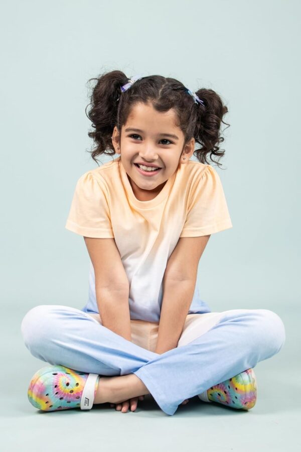 Tweeny Mini Kids Girls Pure Cotton Tie Dye Sleepwear | Night Suit | Night Wear | Half Sleeves Top & Pyjama Set Summer Wear