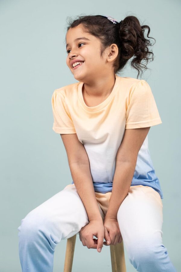 Tweeny Mini Kids Girls Pure Cotton Tie Dye Sleepwear | Night Suit | Night Wear | Half Sleeves Top & Pyjama Set Summer Wear