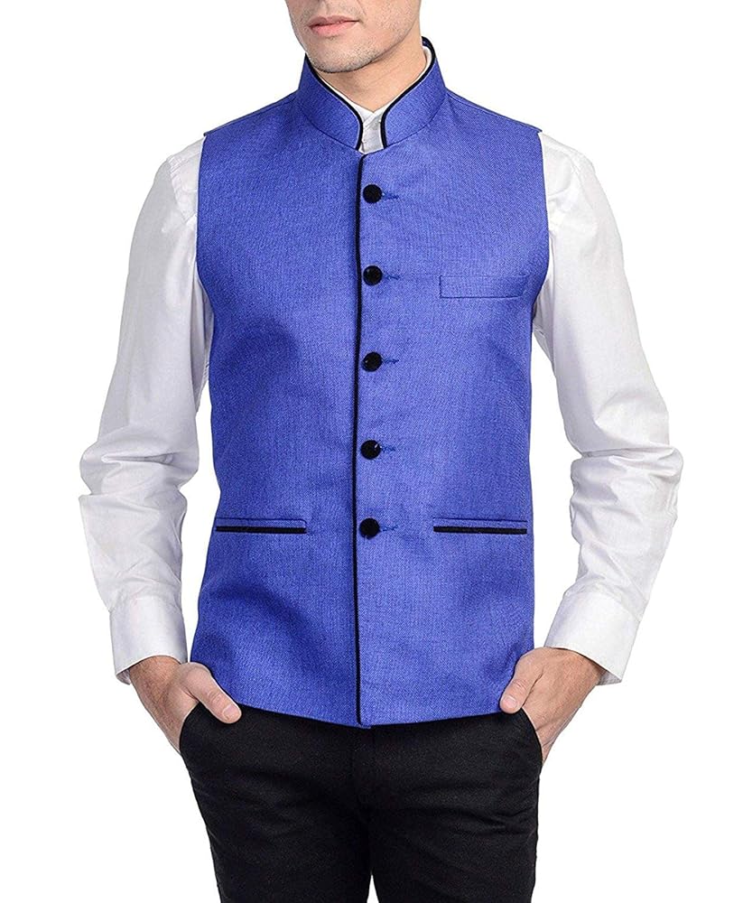 Vastraa Fusion Men's Export-Quality Indian Traditional Nehru Jacket/Waistcoat