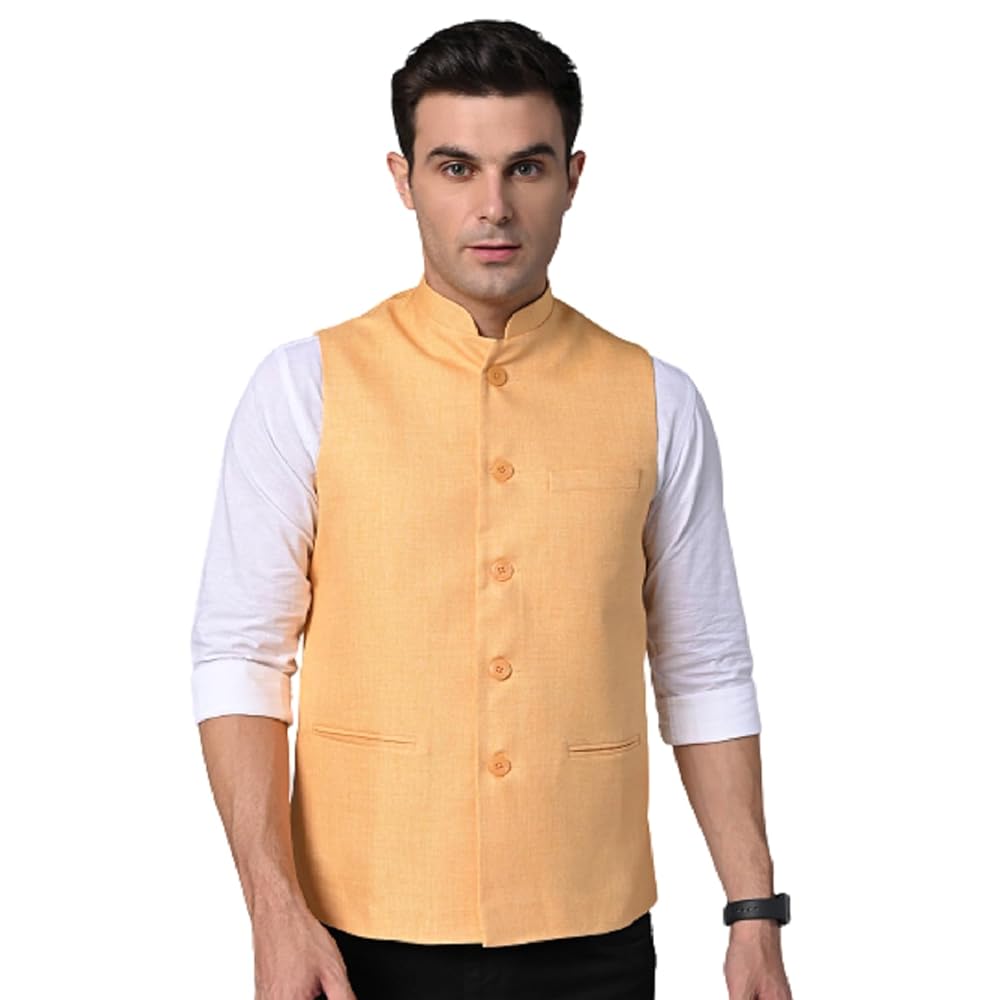 Vastraa Fusion Men's Export-Quality Indian Traditional Nehru Jacket/Waistcoat