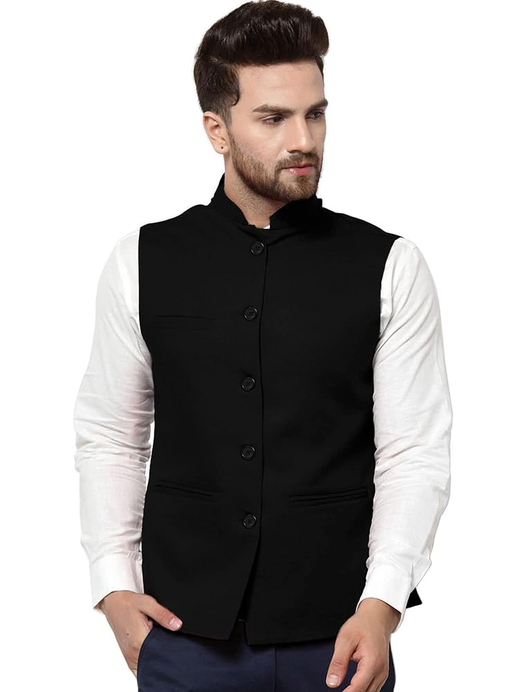 Vastraa Fusion Men's Export-Quality Indian Traditional Nehru Jacket/Waistcoat