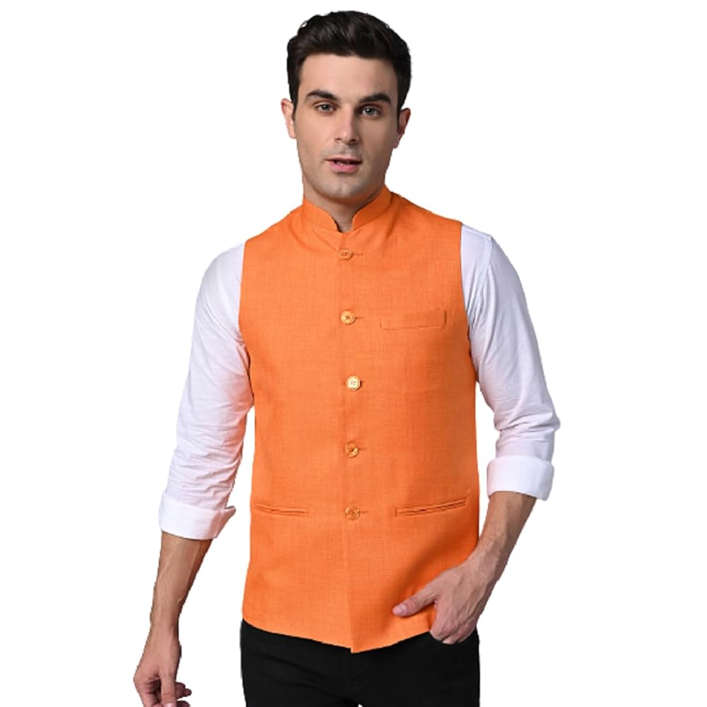 Vastraa Fusion Men's Export-Quality Indian Traditional Nehru Jacket/Waistcoat