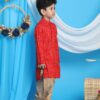 VASTRAMAY Boys' Blue and Rose Gold Kurta Patiala Set | Gold Bandhani And Foil Print Rayon Kurta With Pyjama for Navratri, Diwali & Festive Celebrations - Stylish and Comfortable...