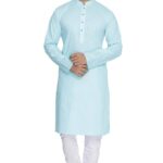 VASTRAMAY Mens Cotton Blend Kurta Pyjama Set - Classic Ethnic Attire for Timeless Style and Cultural Celebrations || Solid Plain Full Sleeves Kurta Pyjama Set