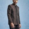 VASTRAMAY Men's Jodhpuri - Silk Blend Jacquard Jodhpuri For Men.