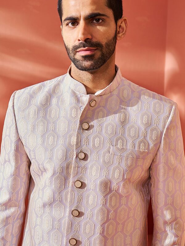 VASTRAMAY Men's Jodhpuri - Silk Blend Jacquard Jodhpuri For Men.