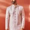 VASTRAMAY Men's Jodhpuri - Silk Blend Jacquard Jodhpuri For Men.