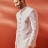 VASTRAMAY Men's Jodhpuri - Silk Blend Jacquard Jodhpuri For Men.
