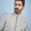 VASTRAMAY Men's Jodhpuri - Silk Blend Jacquard Jodhpuri For Men.