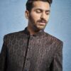 VASTRAMAY Men's Jodhpuri - Silk Blend Jacquard Jodhpuri For Men.