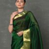 Very Much Indian Women's Handloom Cotton Saree with Border Contrasting Pallu & Butti Blouse Piece Featured on Shark Tank India