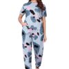 VJ Fashion Women'S Cotton Lycra Printed & Knitted Round Neck Night Wear Set Of Top And Pazama