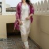 VredeVogel Women's Chanderi Silk Embroidered Kurta with Pant & Organza Dupatta Set | Casual Outfit Ethnic Kurta Set for Women | Modern & Traditional Blend Ethnic Wear