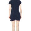 Women's Cotton Dot Printed Night Suit Set of Top & Shorts -Black